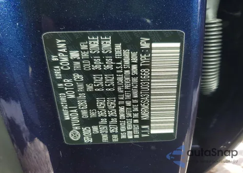 2026 Hyundai Palisade Hybrid Calligraphy z USA, uszkodzony, nr VIN KM8RM5SA3TU031668